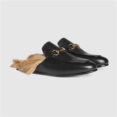 gucci pricedown leather slip size|Gucci princetown shearling slippers.